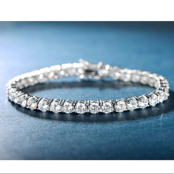 18K White Gold Plated Bracelet and Necklace Sets - Picture 3 of 7